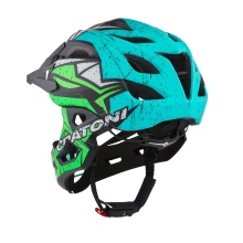 Kask rowerowy Cratoni C-Maniac PRO (pełna ochrona) czarny/niebieski/limonkowy